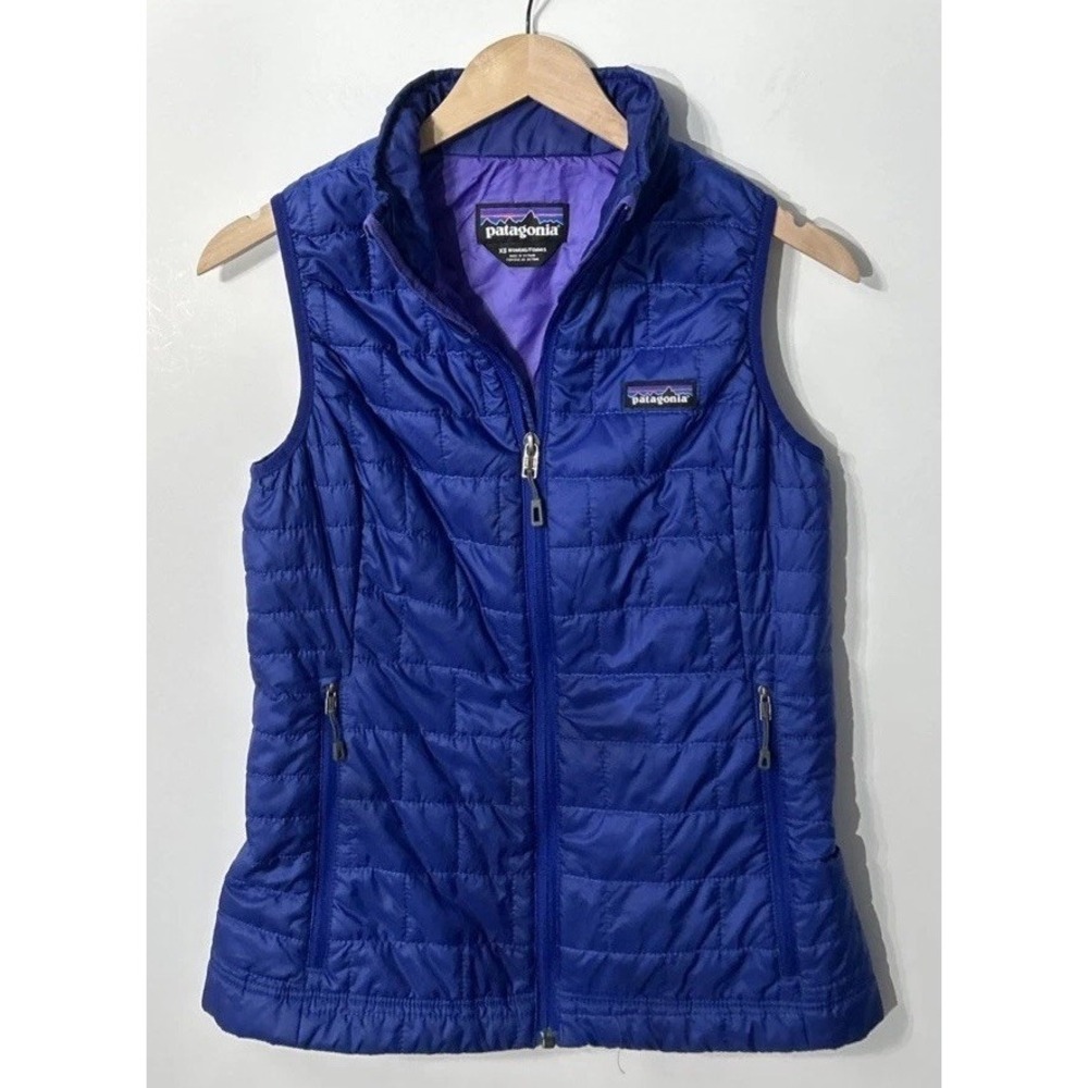 Patagonia Nano Puff Blue‎ Puffer Vest Jacket Full Zip Primaloft Women's XS 84246